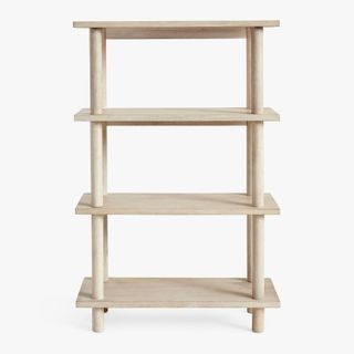 Minimalist bookcase in pale wood