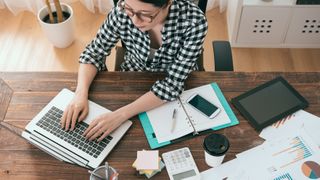 Person using laptop - working from home