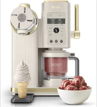 Ninja CREAMi Scoop and Swirl Ice Cream Machine, Stone Gold NC701UKSTGD