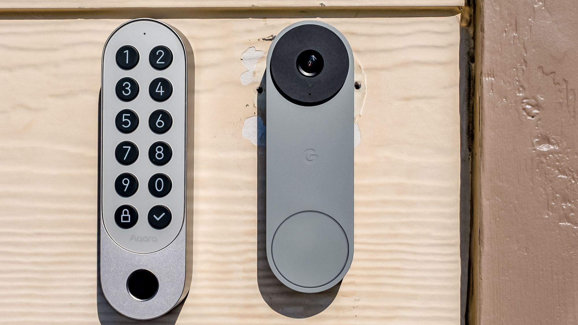 Google Nest Doorbell (wired, 3rd gen) mounted to an exterior wall