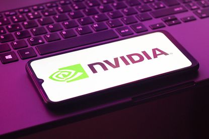 Nvidia logo is seen displayed on a smartphone screen