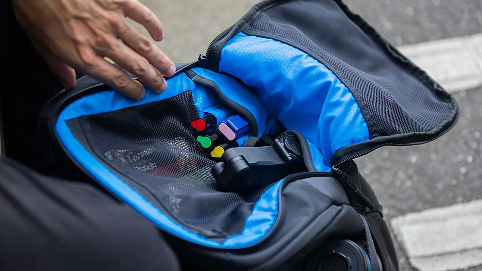 Quad Lock Traverse Backpack in use