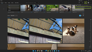 Windows Photos app import process showing the Photos app with From a connected device highlighted