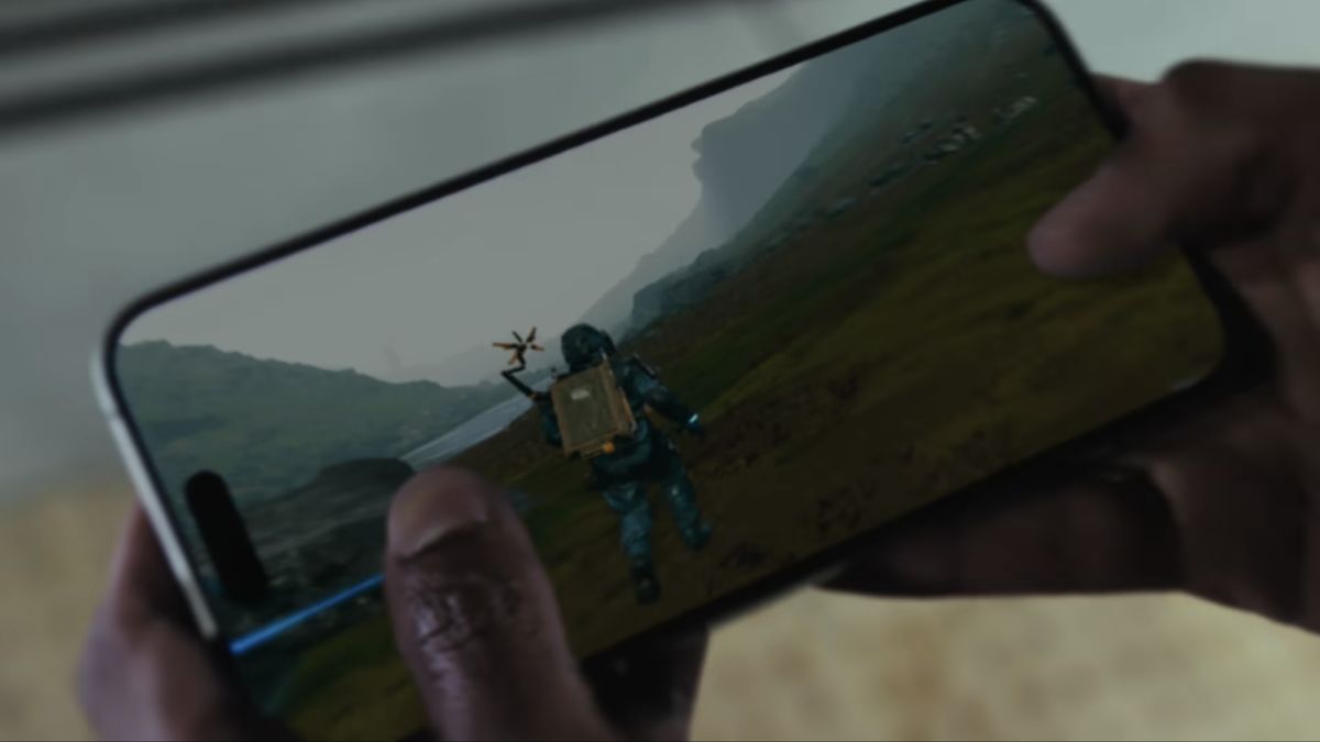 Death stranding running on an iPhone 15 Pro 