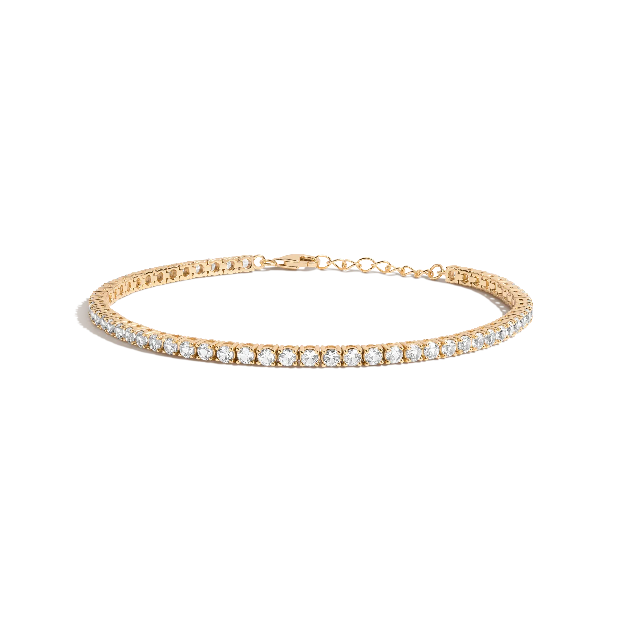 Lab Grown White Sapphire Tennis Anklet