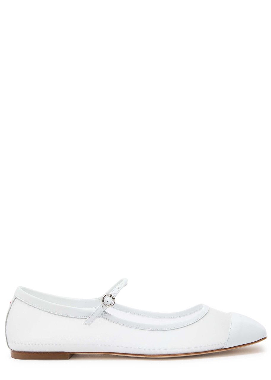 Uma Mesh Leather Mary Jane Flats