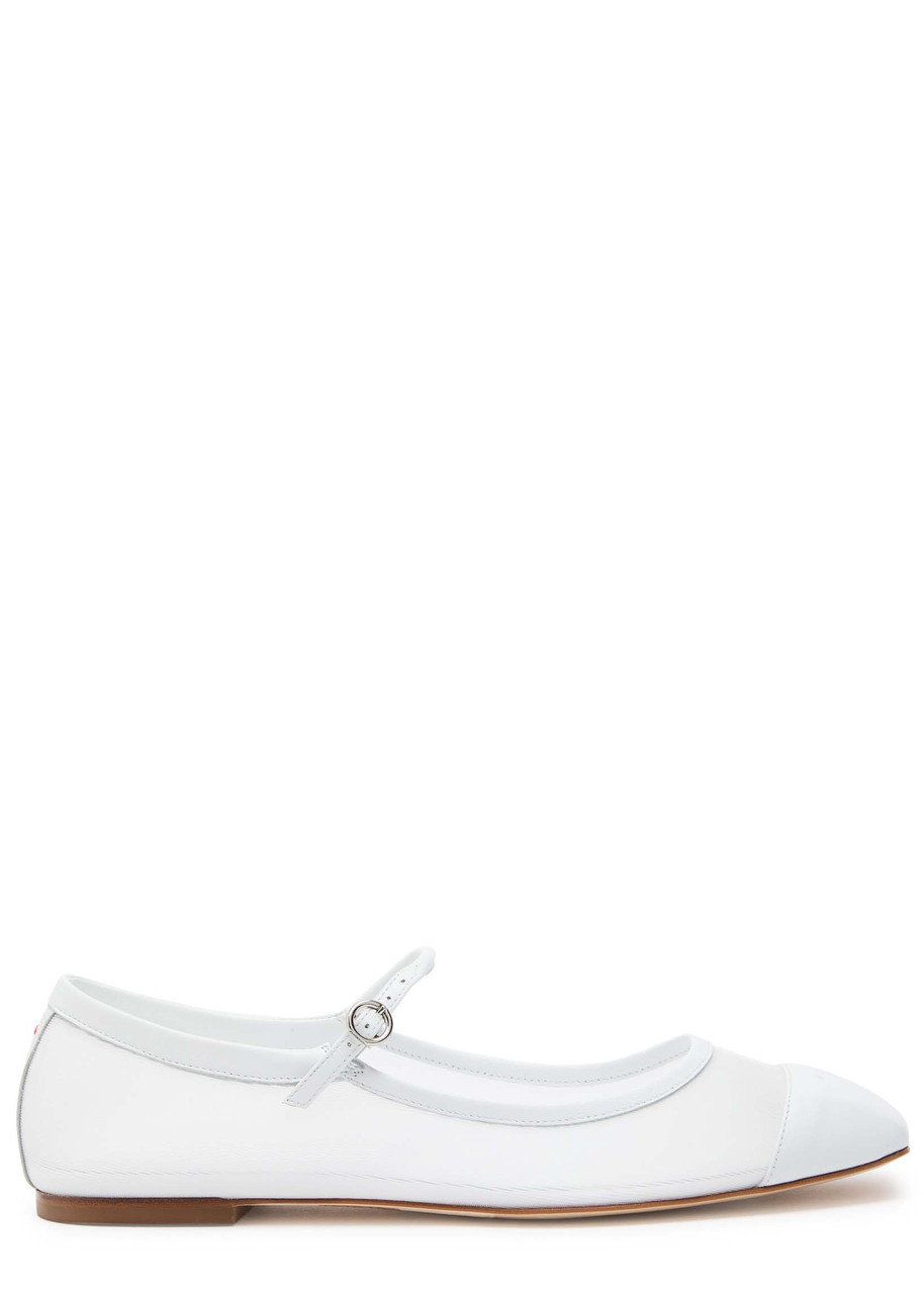 Uma Mesh Leather Mary Jane Flats