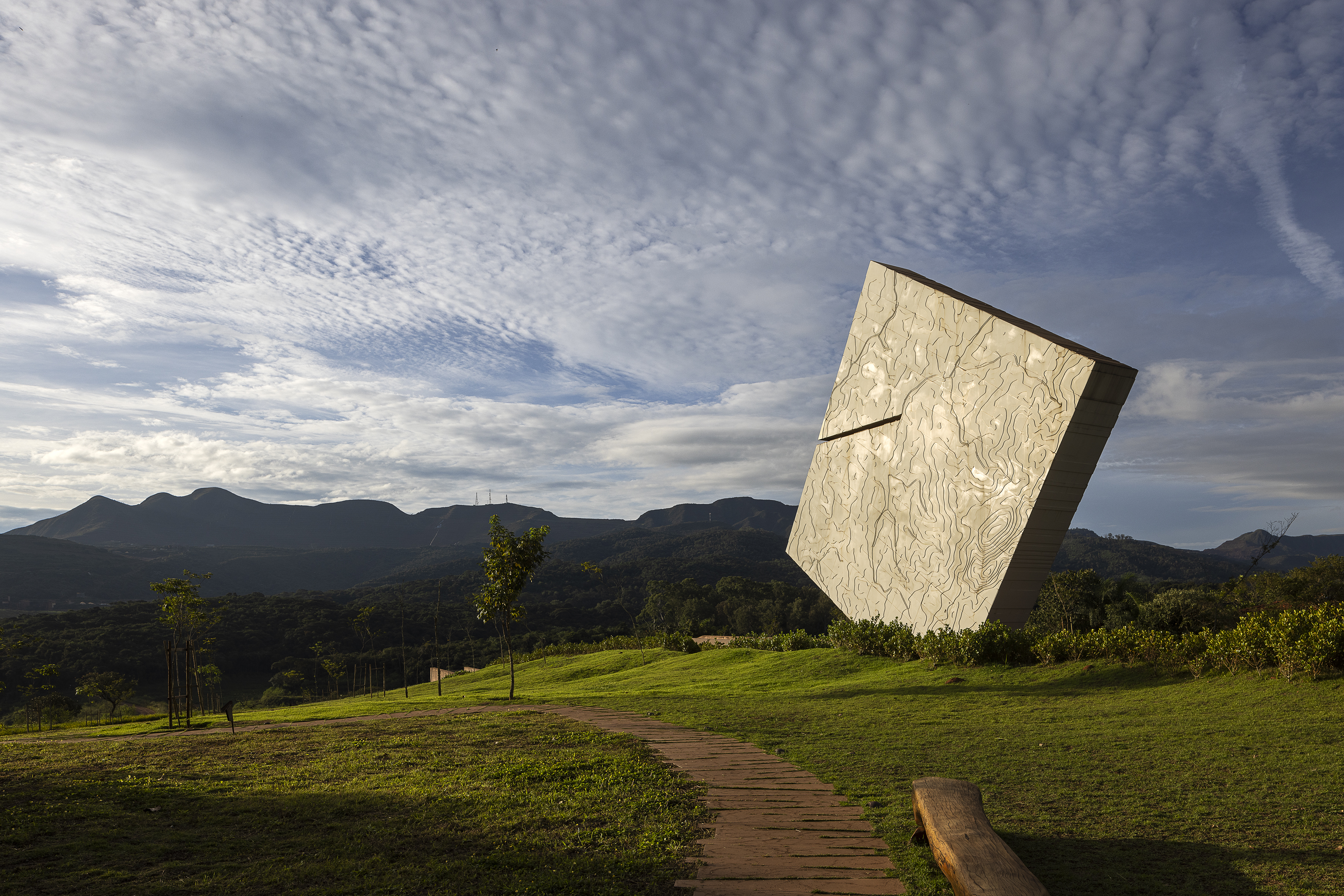 Brumadinho memorial, an abstract concrete building in the Brazilian countryside