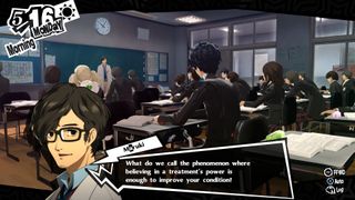 Joker in the classrom in Persona 5 Royal
