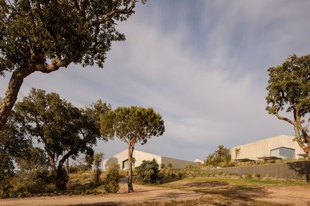 concrete pavilions of pateos hotel in portuguese nature