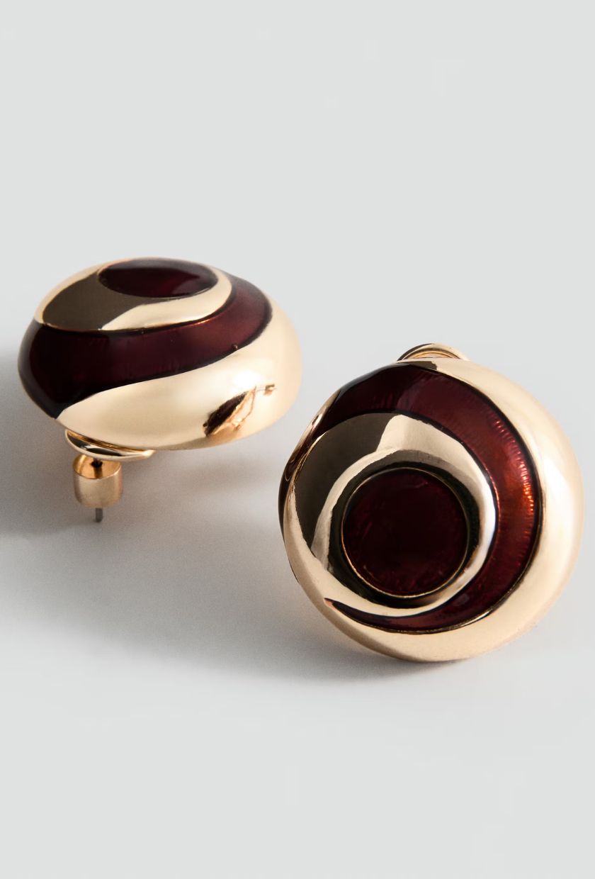 MANGO, Embossed Spiral Earrings