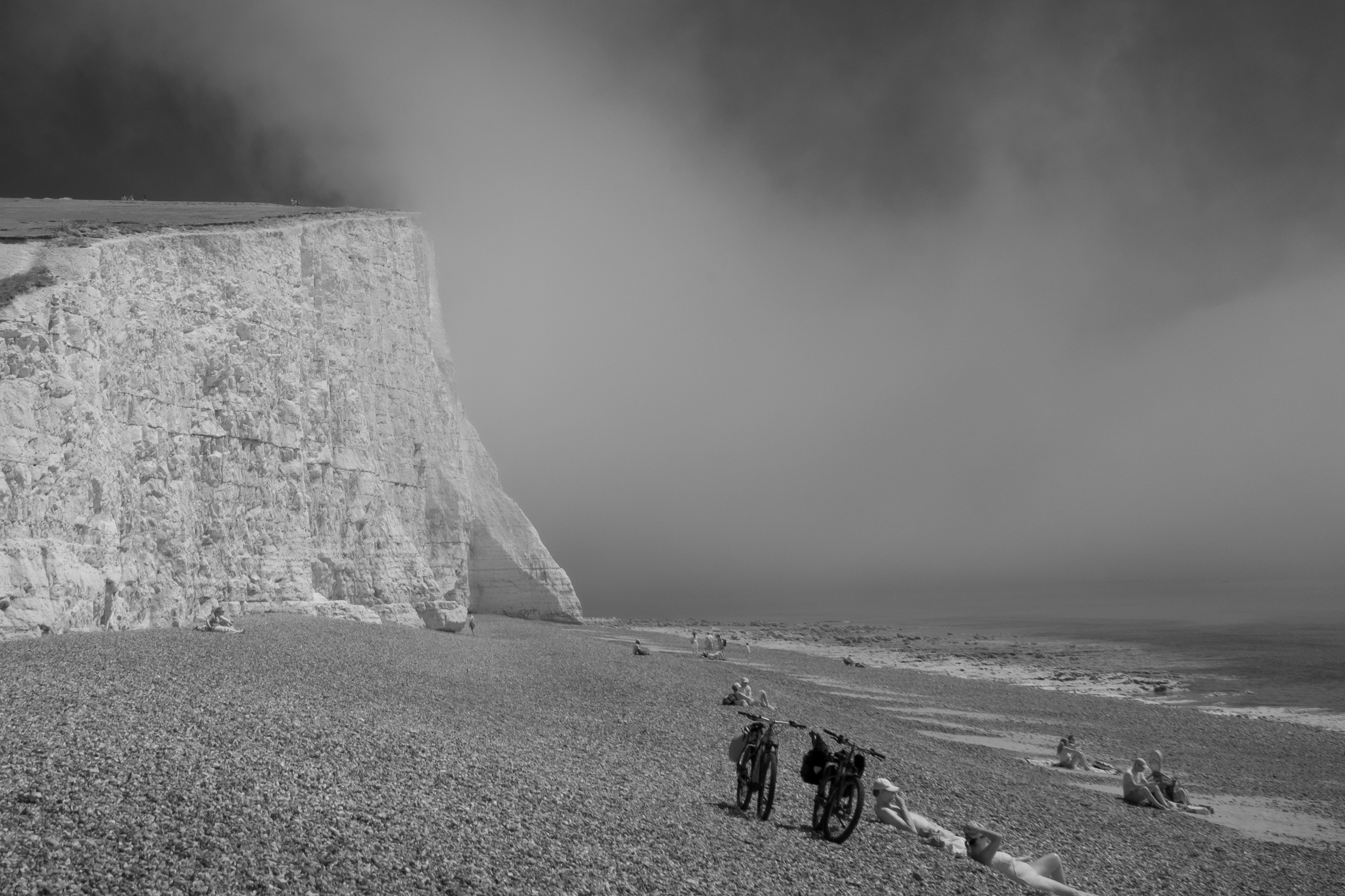 Infrared photos of the Seven Sisters cliffs in the UK