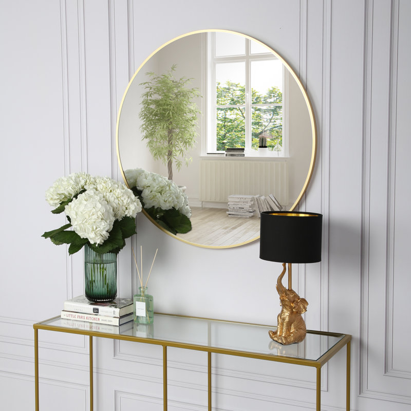 Canora Grey Sasheer - Round Framed Wall Mounted Mirror &amp;amp; Reviews | Wayfair.co.uk
