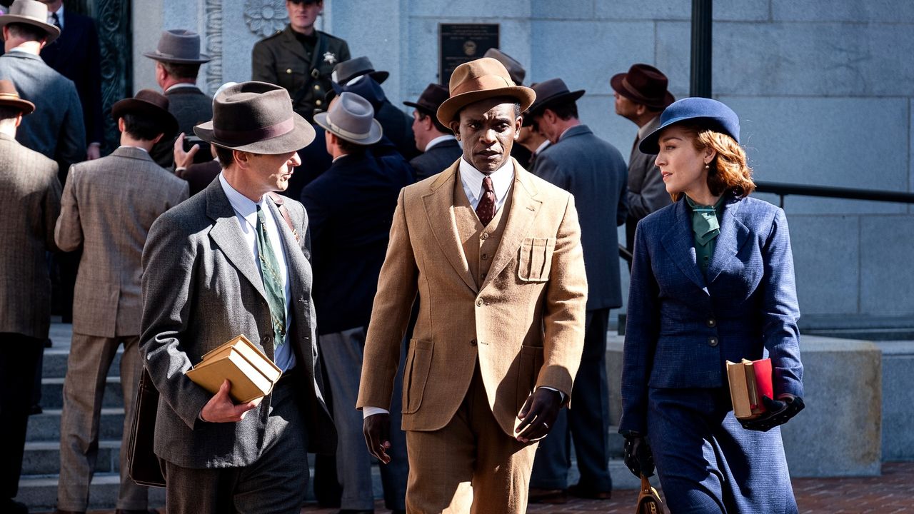 Matthew Rhys, Chris Chalk and Juliet Rylance in Perry Mason