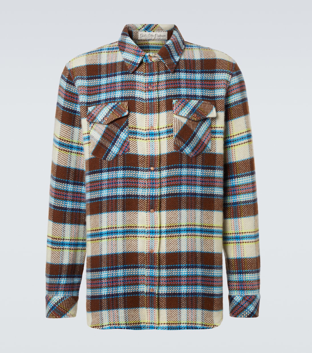 Plaid Cashmere Shirt With Sunstone