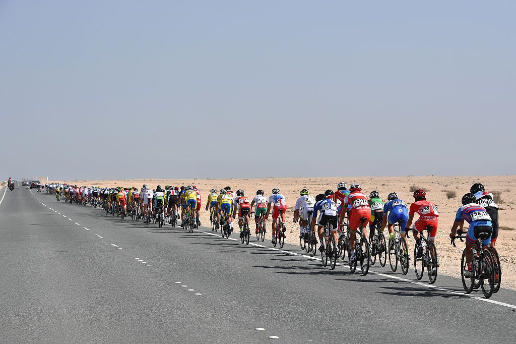 Cycling: 89th Road World Championships 2016 / Men Elite
Peloton / Desert / Landscape /
Aspire Zone - The Pearl Qatar (257,5km)/
Men Elite / WC / pool gw Â© Tim De Waele
