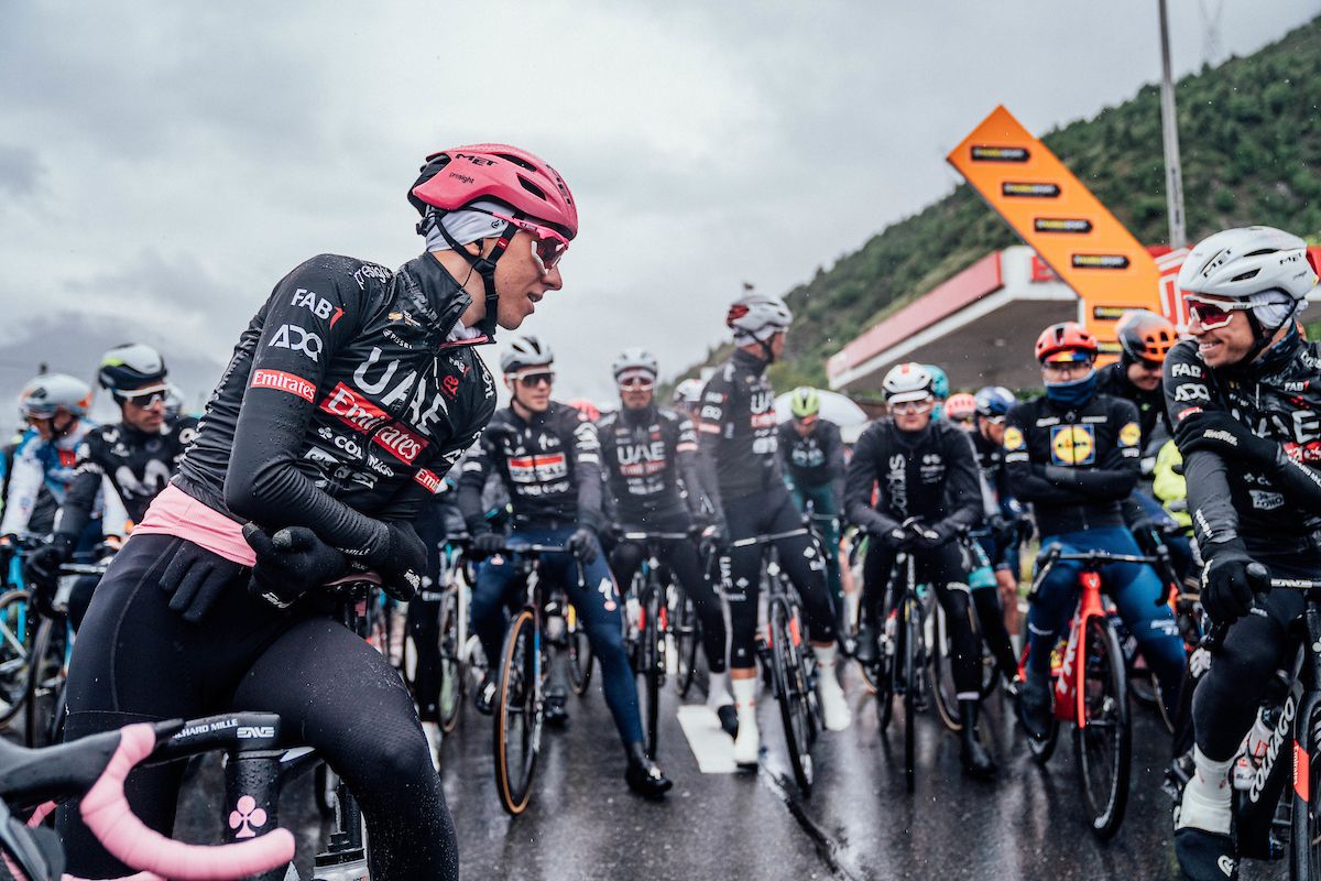 Picture by Zac Williams/SWpix.com - 21/05/2024 - Cycling - 2024 Giro d&#039;Italia, Stage 16 - Laas - Santa Cristina Valgardena (Monte Pana) Italy - Tadej Pogacar, UAE Team Emirates.