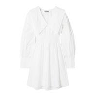 GANNI Shirred Mini Dress, was £175 now £87.50 | Net-A-Porter