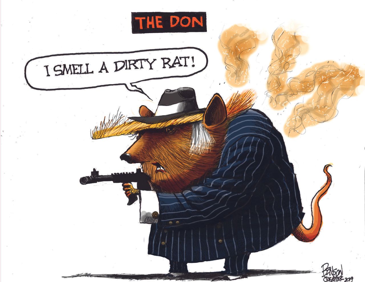 Political Cartoon U.S. Trump the don mafia Michael Cohen