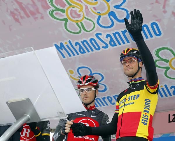 Tom Boonen (Quick Step) at sign in.