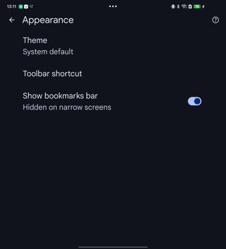 Chrome Bookmark Bar on Android