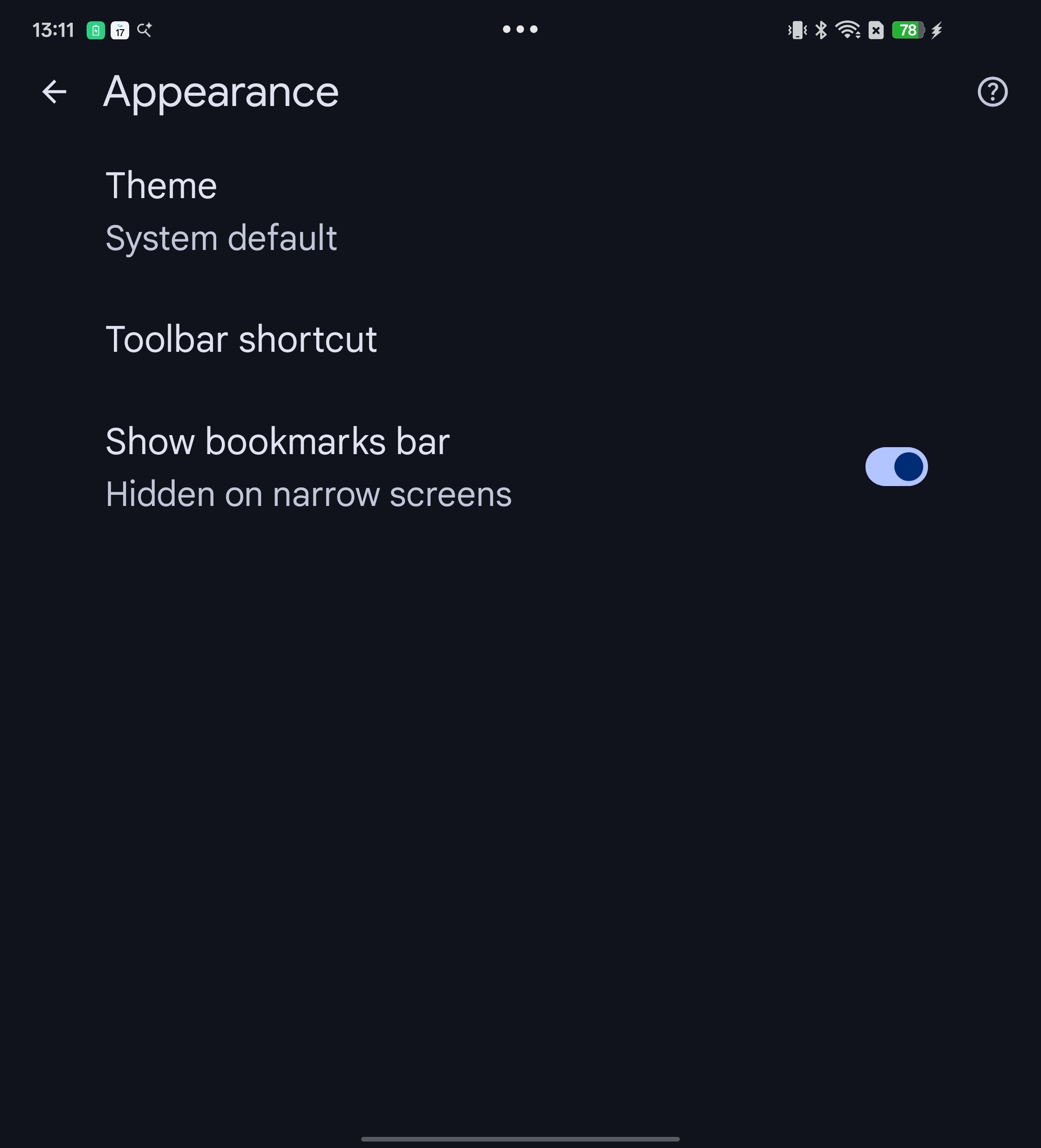  Chrome Bookmark Bar on Android