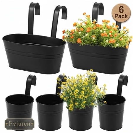 6-Pack Metal Railing Planter