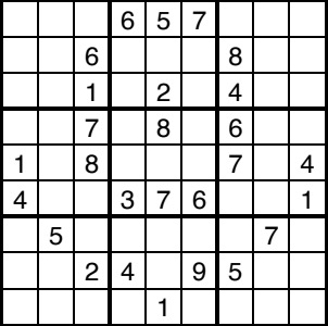 An unsolved sudoku.
