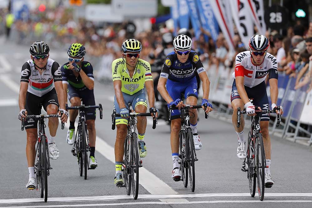 Alberto Contador (Tinkoff) was back in action at the Clasica