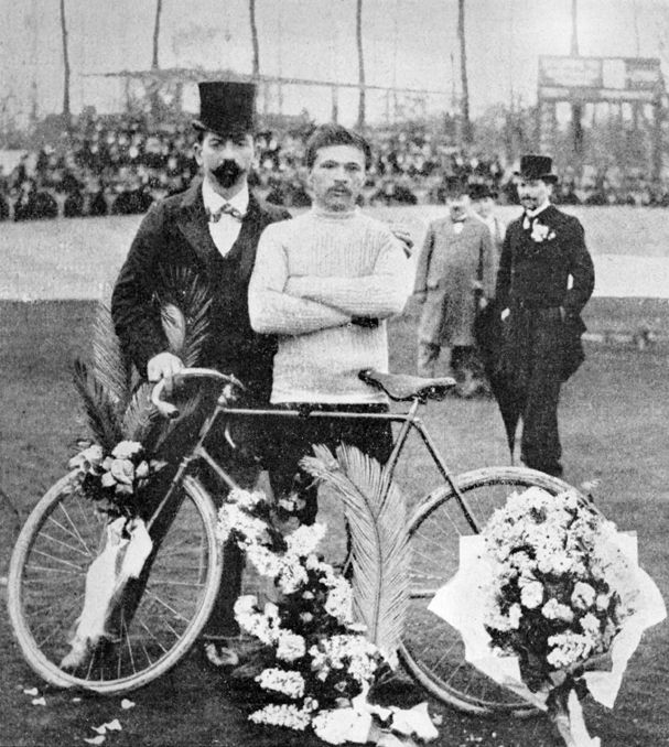 The year is unknown but the rider is Maurice Garin who won the race in 1897, 1898