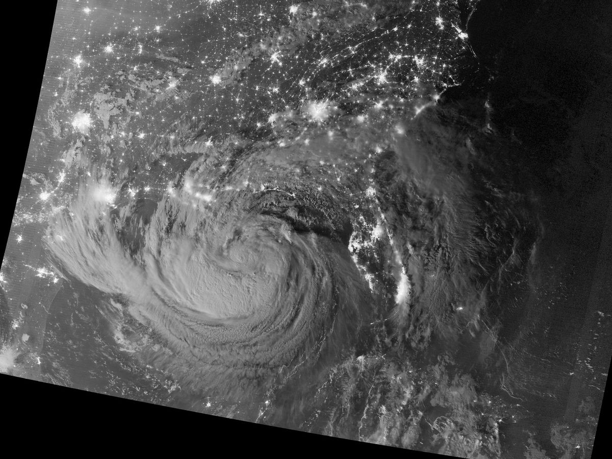 Hurricane Isaac Night Space Photo