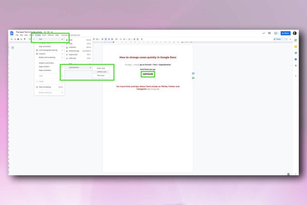  How To Change Case In Google Docs Tom s Guide
