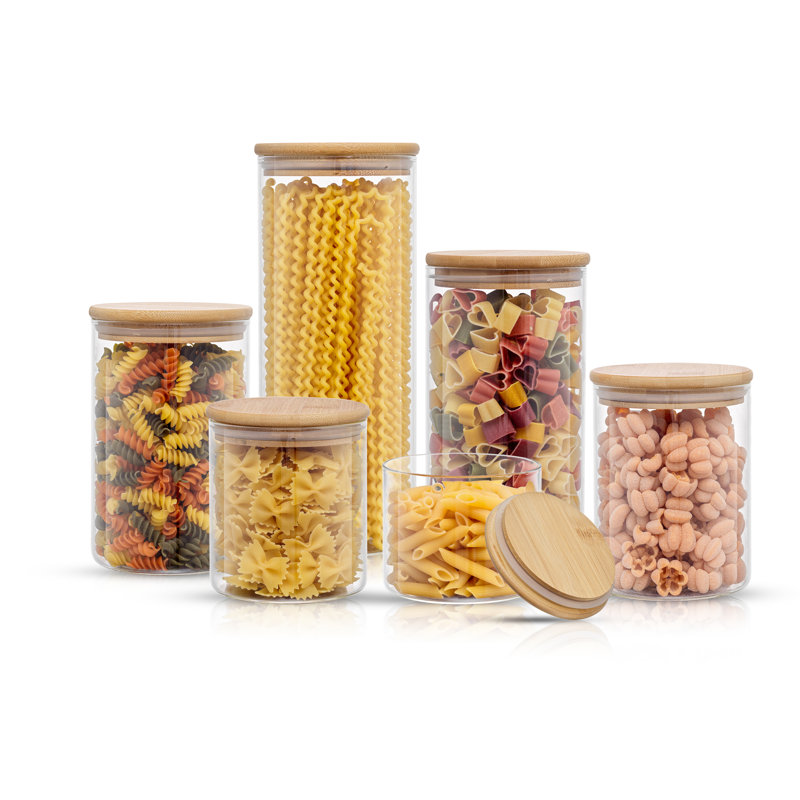 Joyjolt 6-Piece Glass Storage Jars With Airtight Lids &amp;amp; Reviews | Wayfair