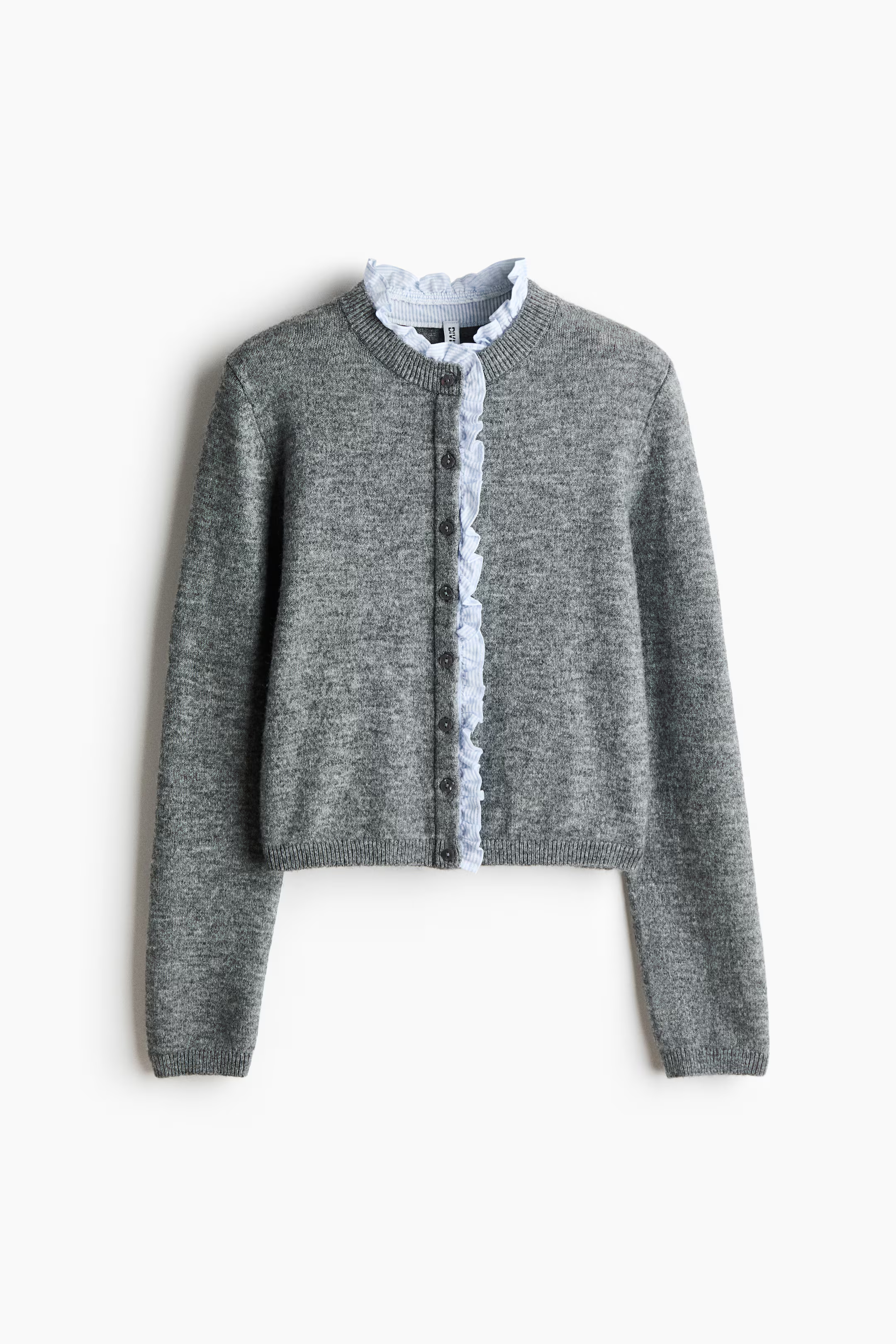 H&amp;M, Ruffle-Trimmed Fine-Knit Sweater