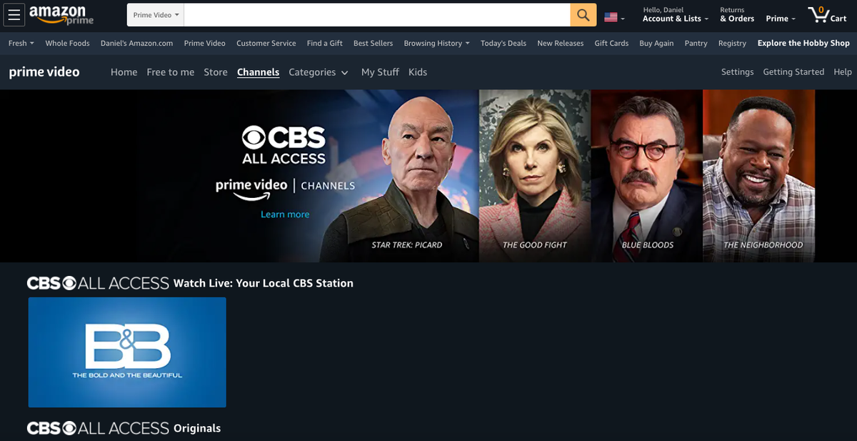 How to watch live hot sale cbs on amazon prime