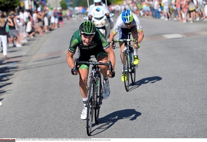 Cyril Gautier (Europcar) and Simon Clarke (Orica-GreenEdge)