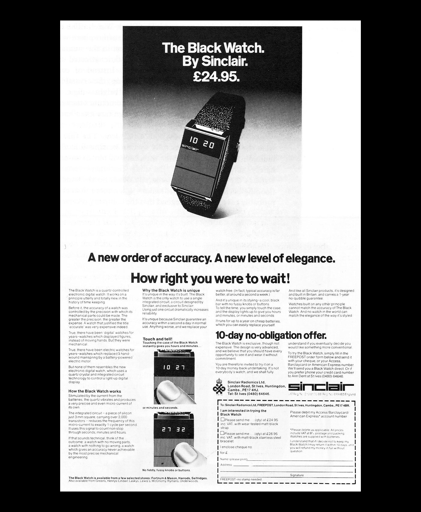 Sinclair Black Watch, 1975