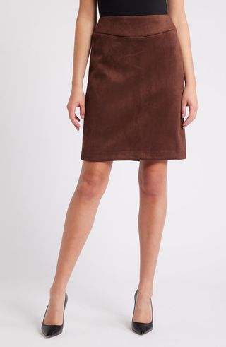 Faux Suede Pencil Skirt