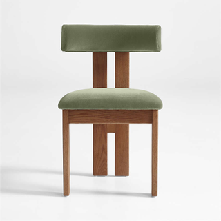 faux green mohair velvet chair