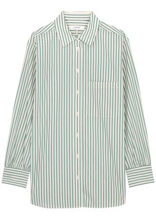 Oversized Striped Cotton Poplin Shirt