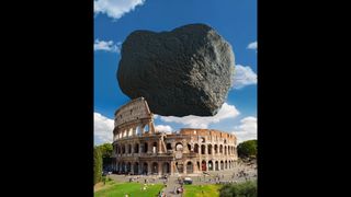 Asteroid Dimorphos is larger than Rome's Colosseum.