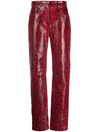 Sportmax snake-print leather trousers