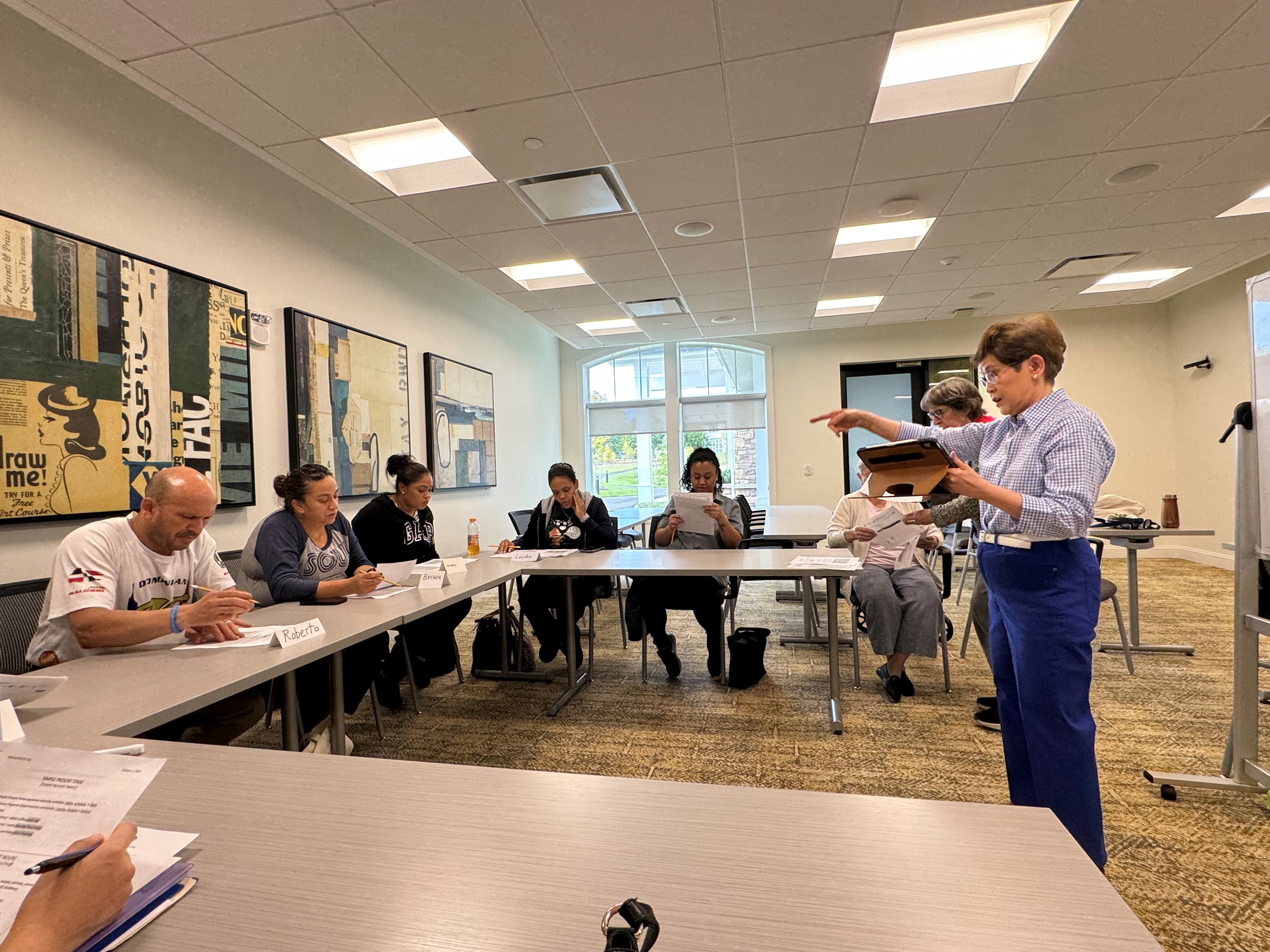Residents teaching a class.