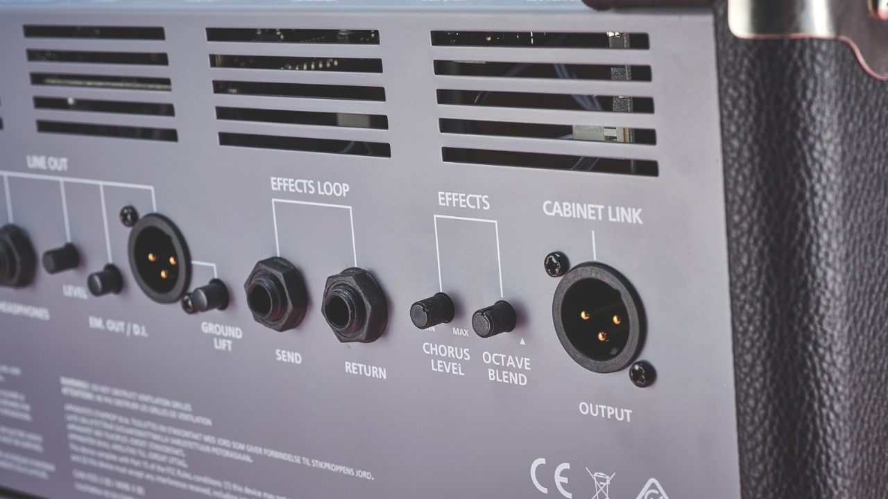 The back panel of a Blackstar bass guitar amp