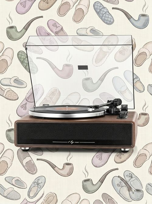 1 by One High Fidelity Belt Drive Turntable With Built-In Speakers, Vinyl Record Player With Magnetic Cartridge, Wireless Playback and Aux-In Functionality, Auto Off