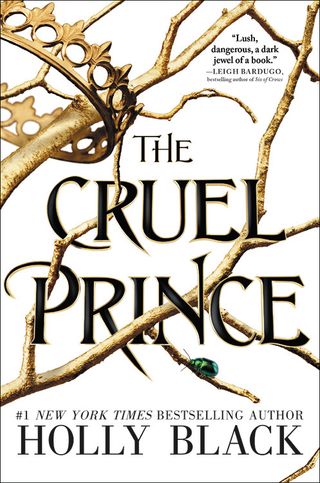 the cruel prince bbook cover with a crown stuck on a branch