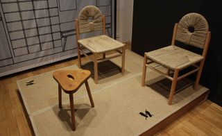 The show also includes furniture replicas designed by Raymond and his wife