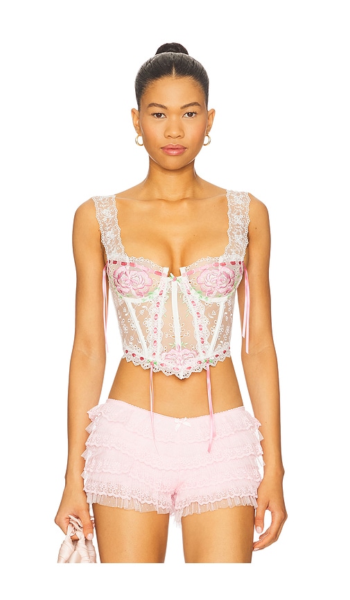 Rose Milk Eyelet Bustier