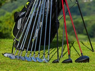 Benross Delta XT clubs laid out in front of Benross bag