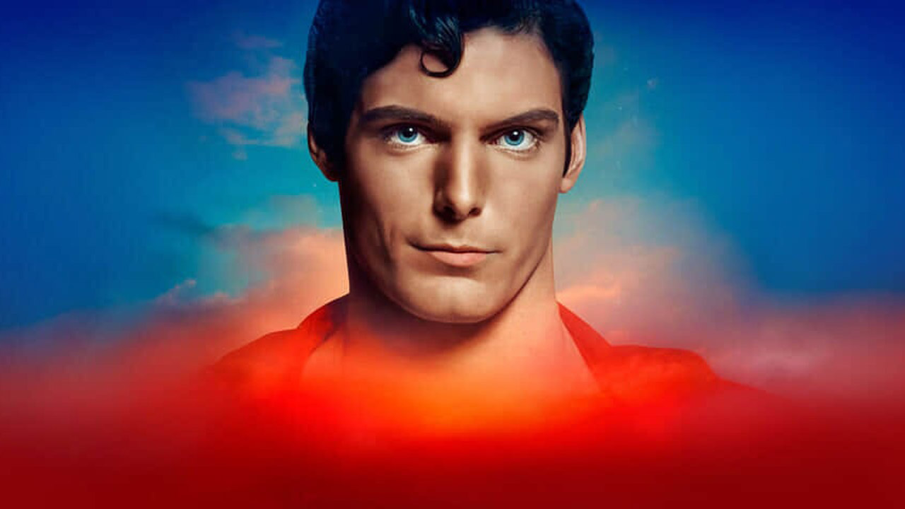 A press image for Super/Man: The Christopher Reeve Story showing the late actor as the DC superhero